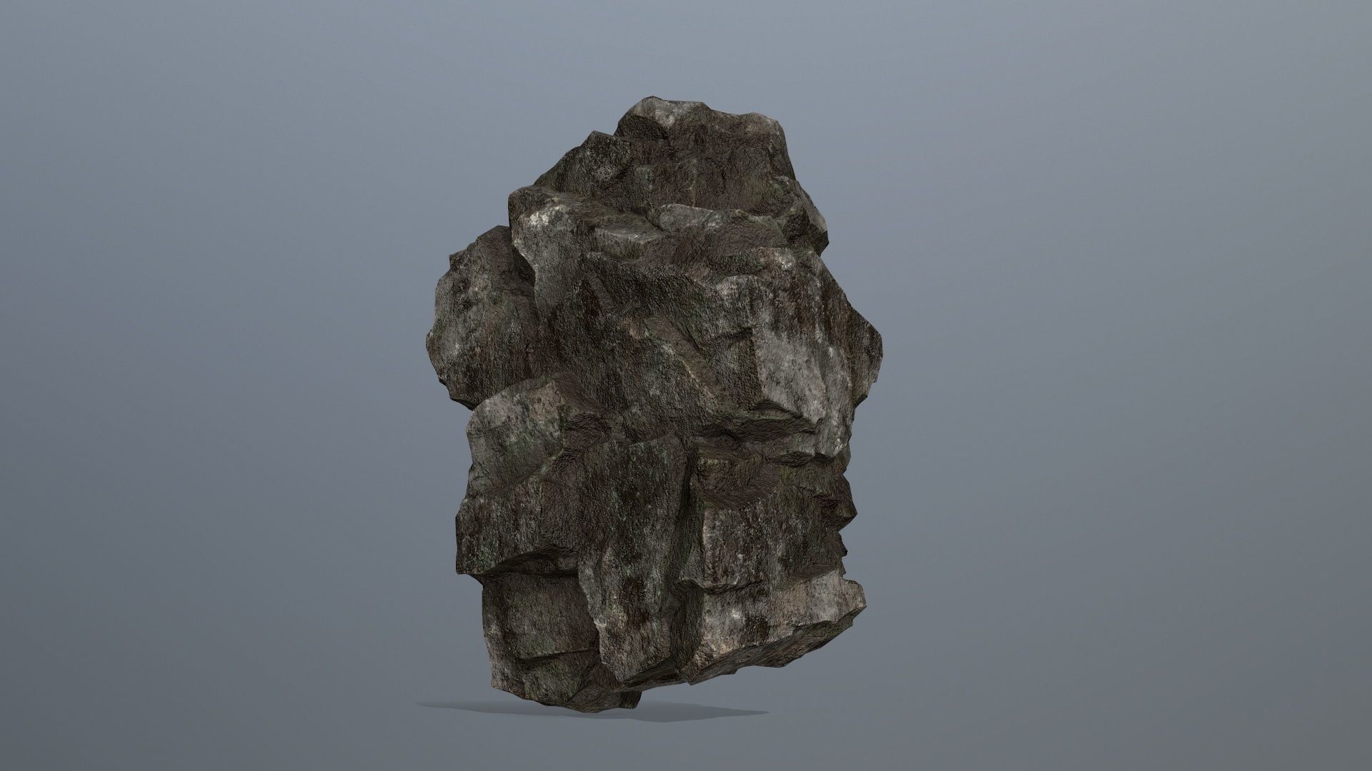 Stone rock Low-poly 3D model_5