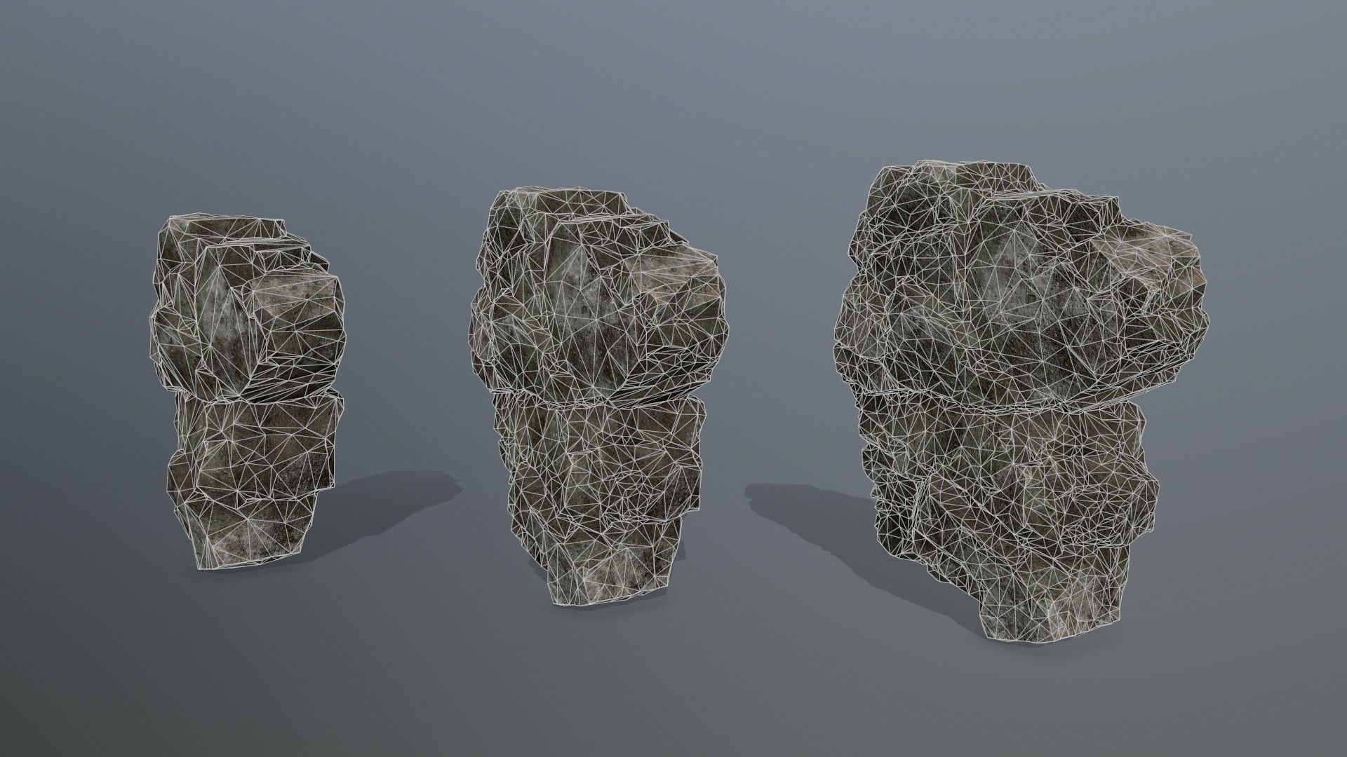 Stone rock Low-poly 3D model_14