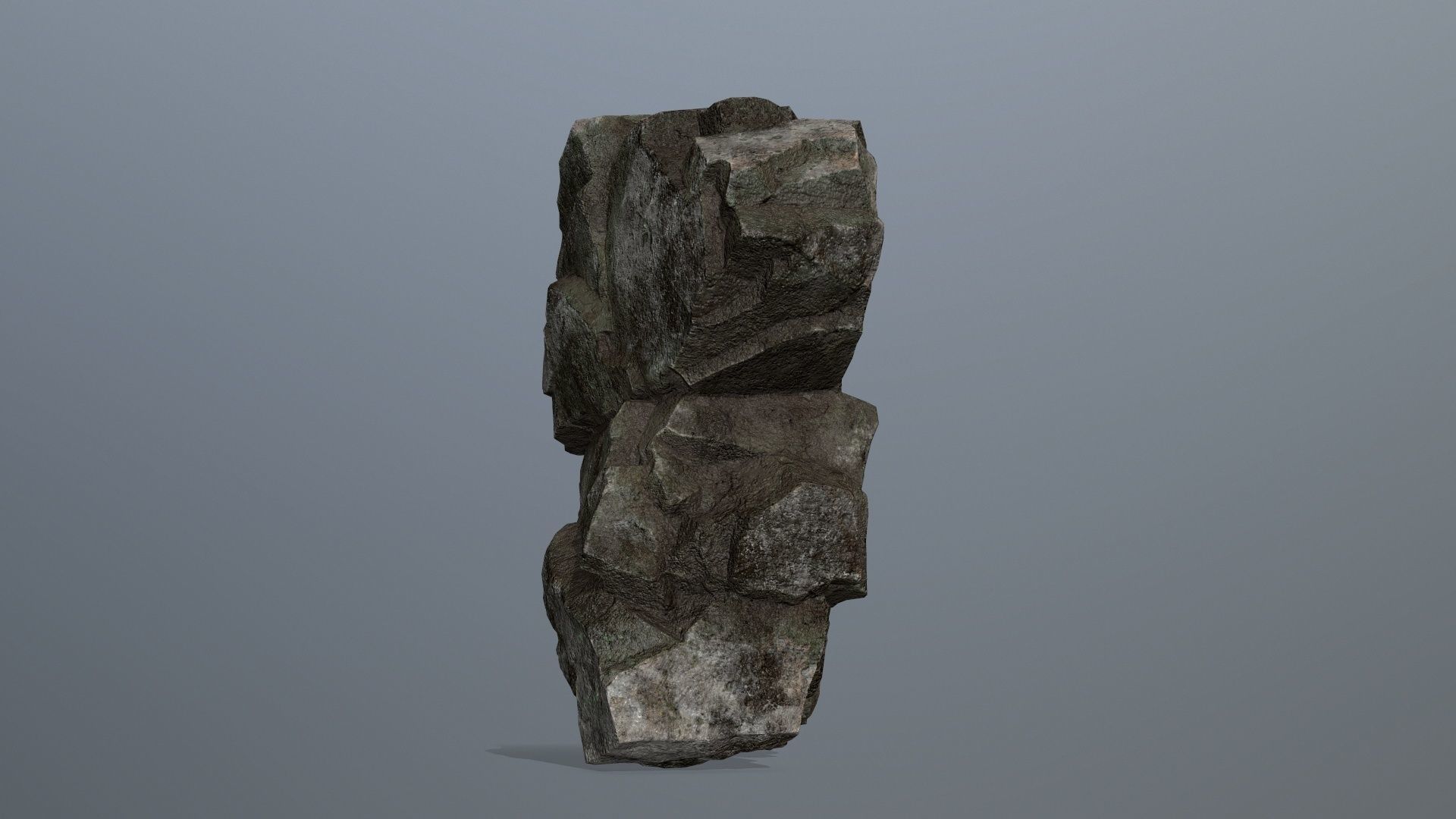 Stone rock Low-poly 3D model_2