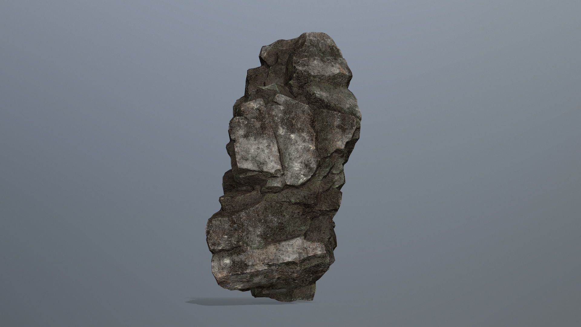 Stone rock Low-poly 3D model_6