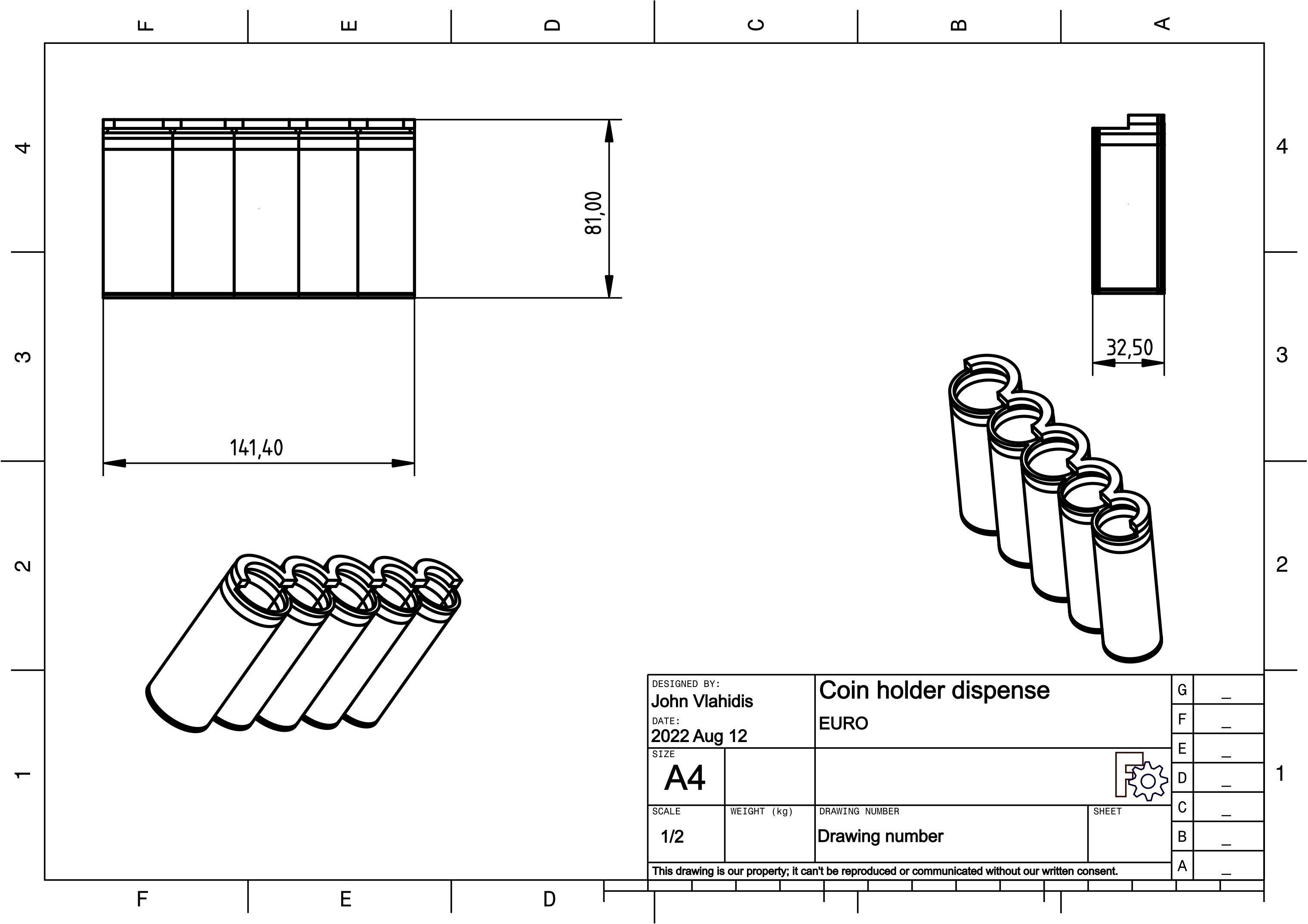 COIN DISPENSER FOR EURO COINS 3D print model_2