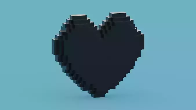 Voxel Black Heart 