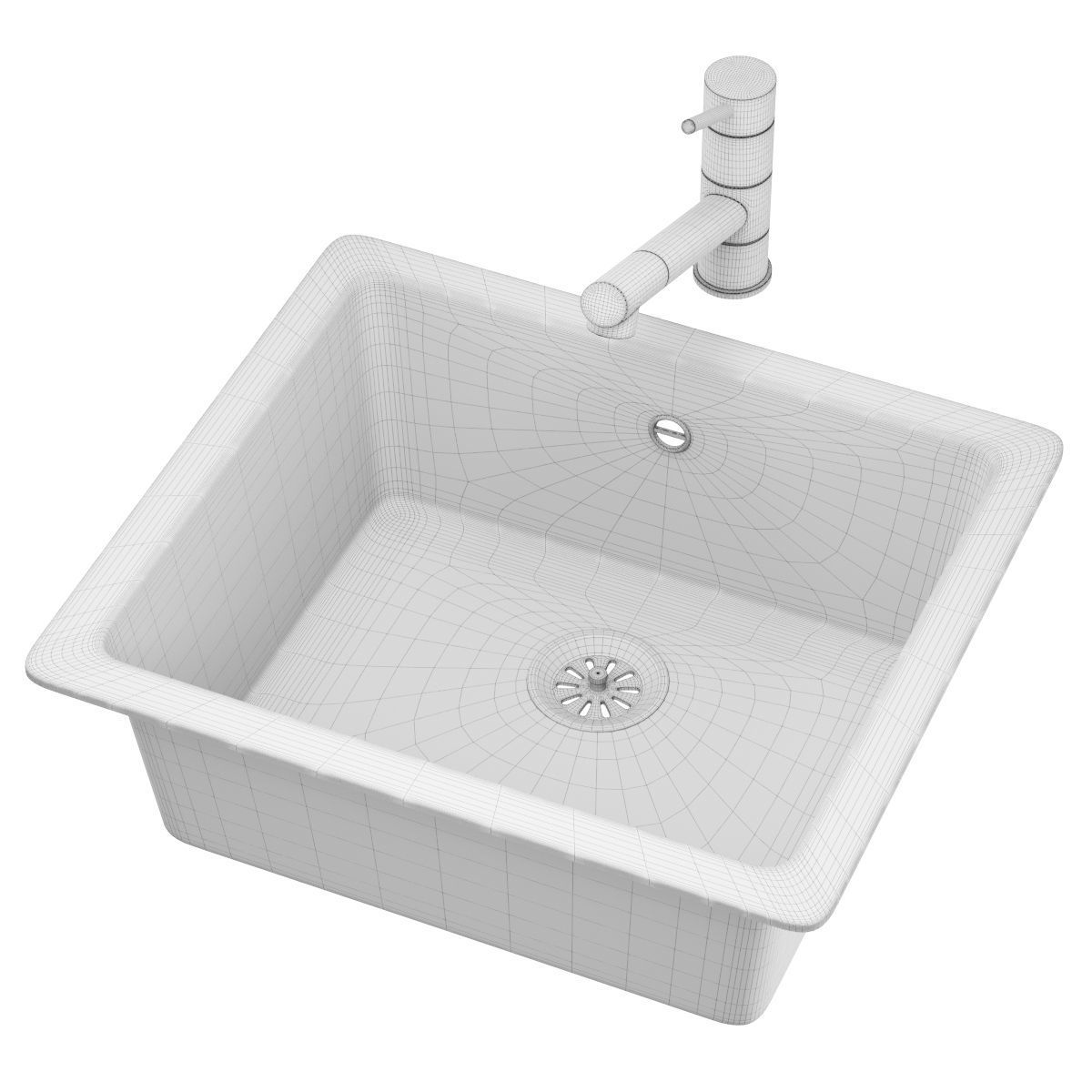 Aquasanita sink ECOTEK 100 3D model_6