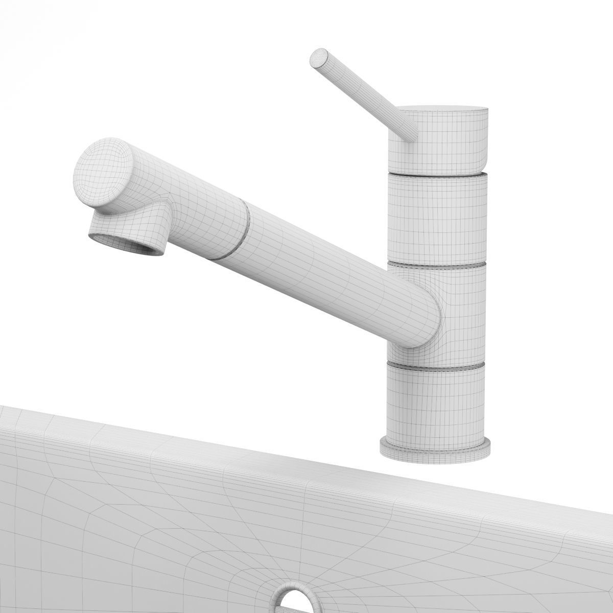 Aquasanita sink ECOTEK 100 3D model_5