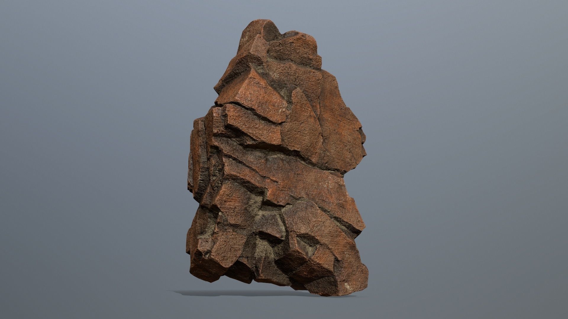 Stone rock sculpture Low-poly 3D model_8