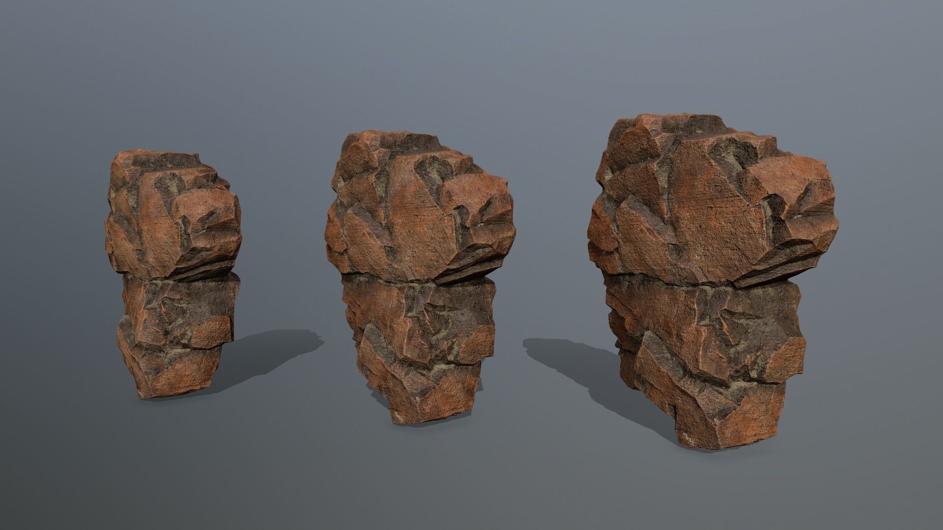 Stone rock sculpture Low-poly 3D model_14