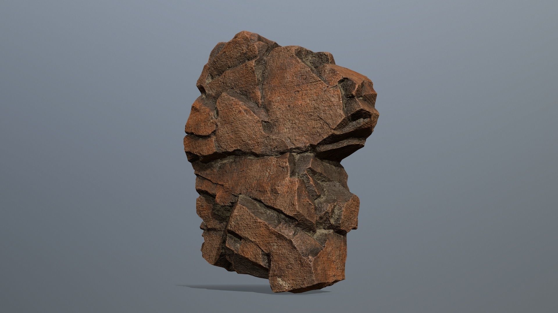 Stone rock sculpture Low-poly 3D model_1