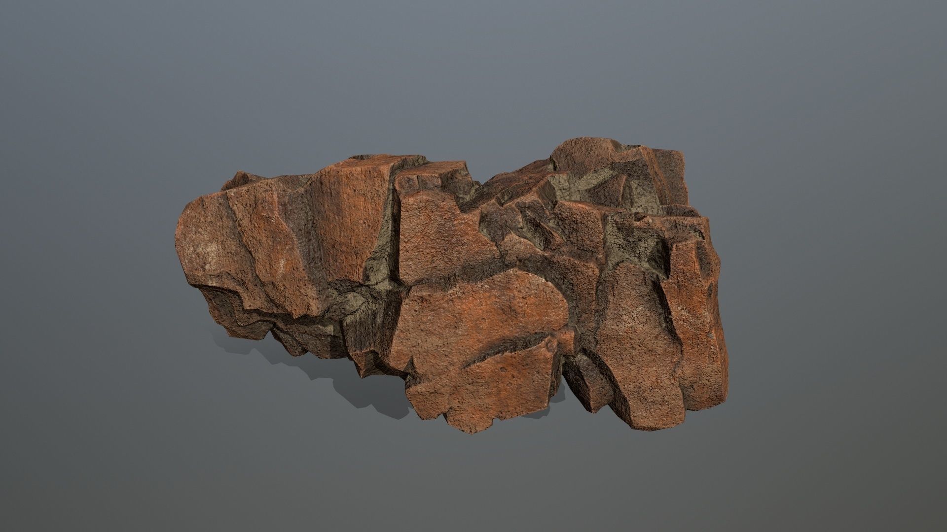 Stone rock sculpture Low-poly 3D model_9