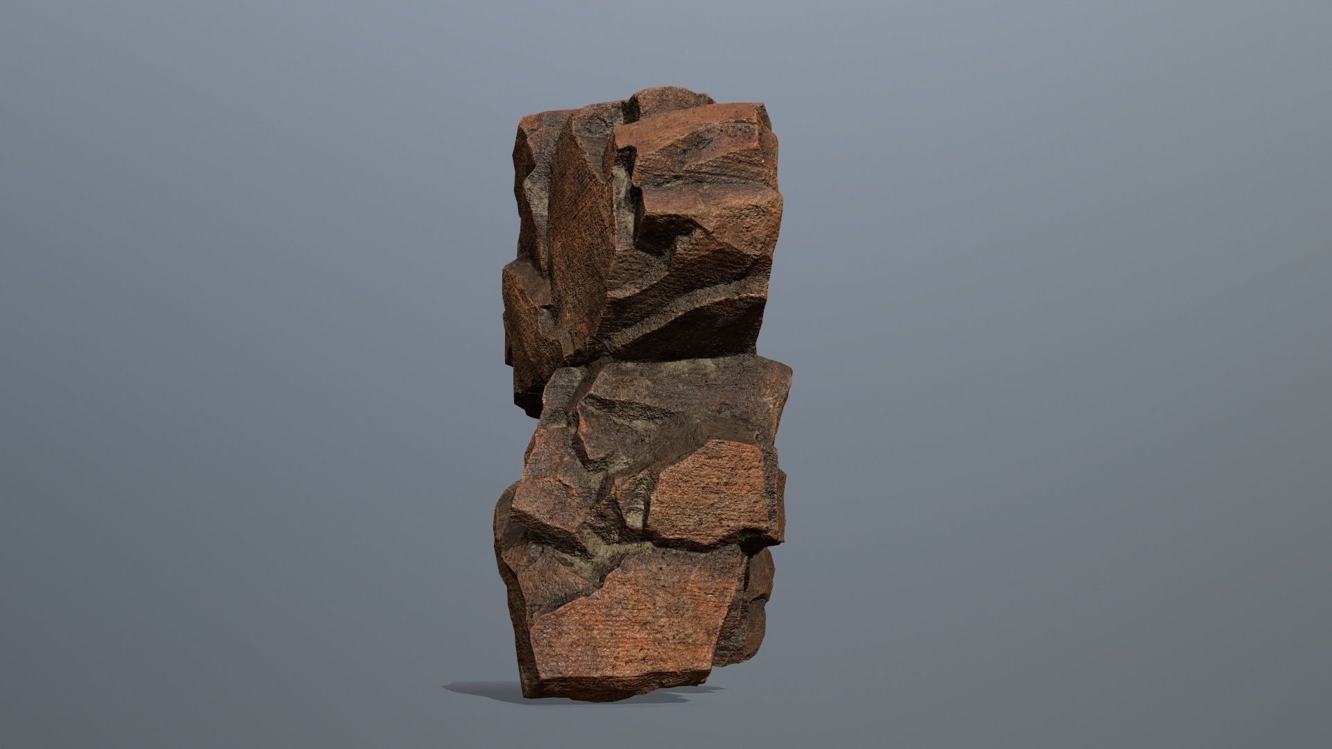 Stone rock sculpture Low-poly 3D model_2