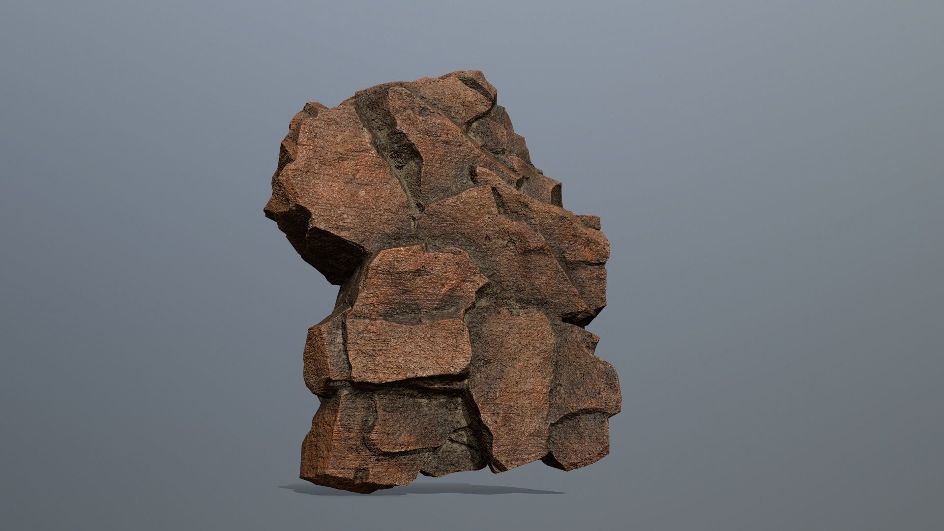 Stone rock sculpture Low-poly 3D model_4