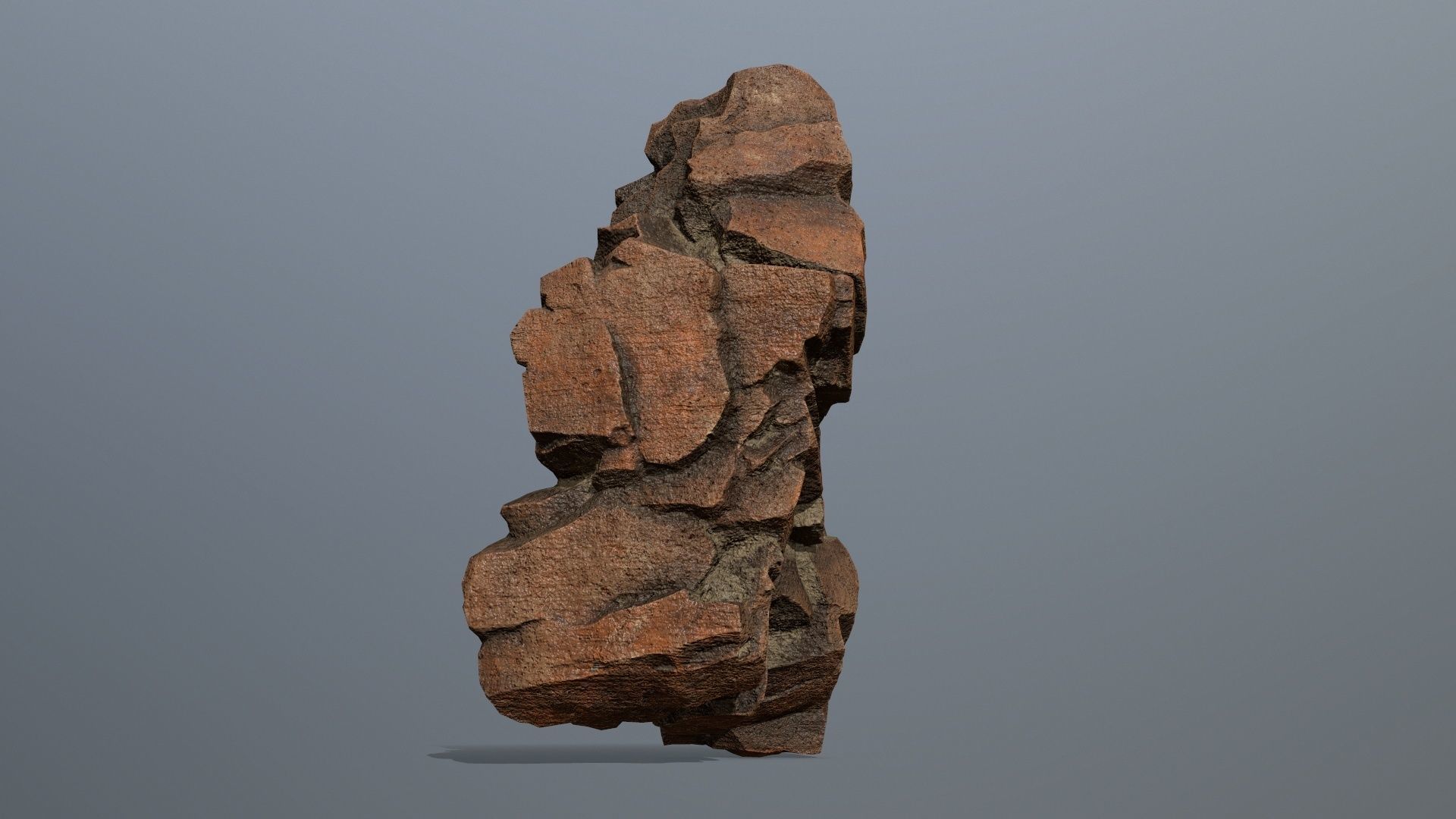 Stone rock sculpture Low-poly 3D model_7