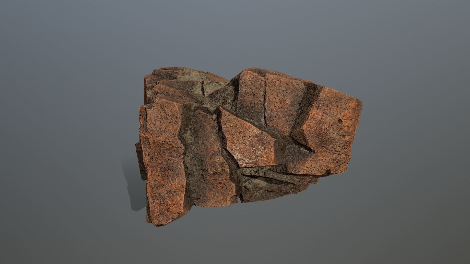 Stone rock sculpture Low-poly 3D model_10