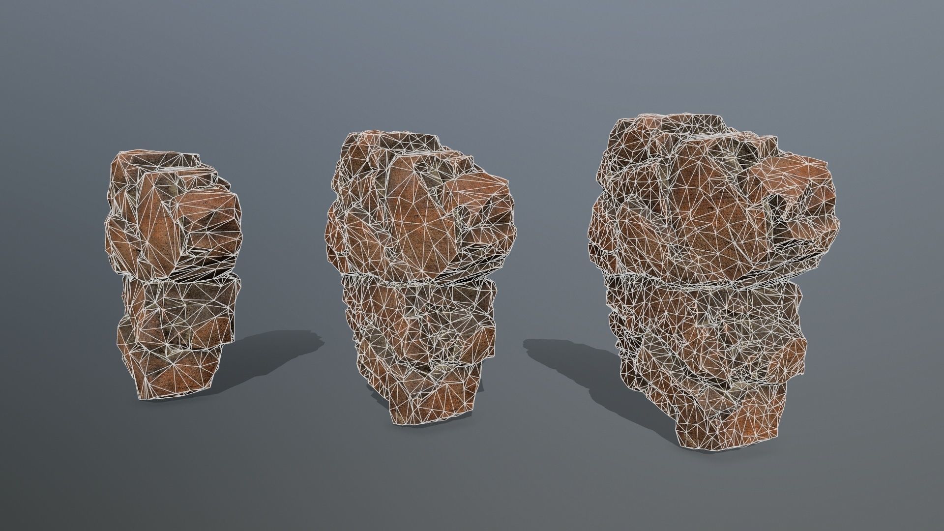 Stone rock sculpture Low-poly 3D model_15