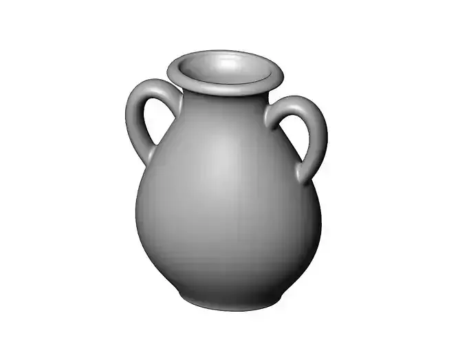 Oval simple Greek vintage urn and vase 3D print model