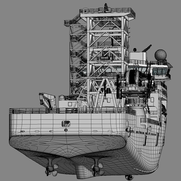 Construction Well Intervention Vessel Skandi Constructor 3D model_10