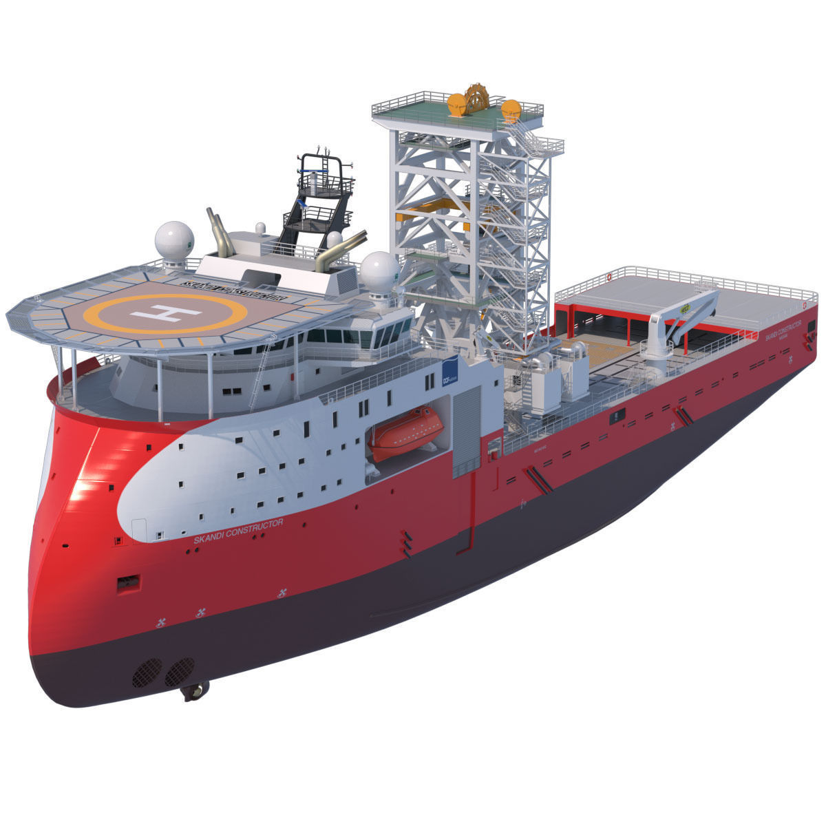 Construction Well Intervention Vessel Skandi Constructor 3D model_2