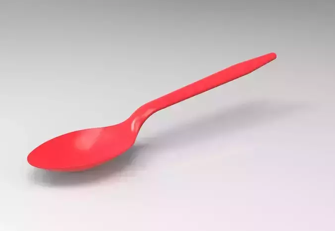 Disposable Plastic  Spoon 3D print model