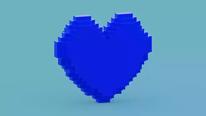 Voxel Blue Heart 