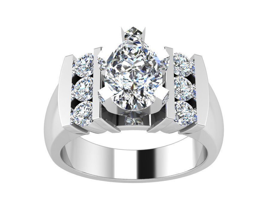 Crown diamond ring 3133 3D print model 3D print model_2