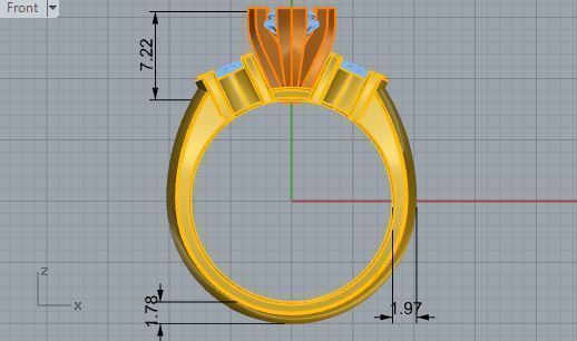 Crown diamond ring 3133 3D print model 3D print model_5