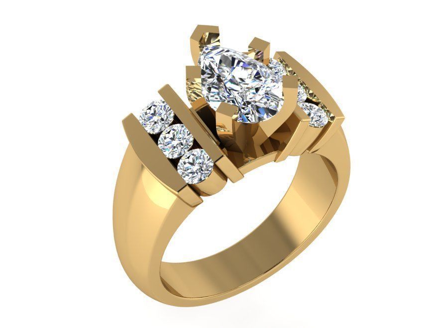 Crown diamond ring 3133 3D print model 3D print model_1