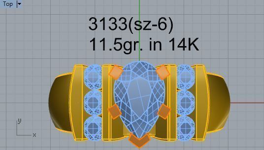 Crown diamond ring 3133 3D print model 3D print model_4