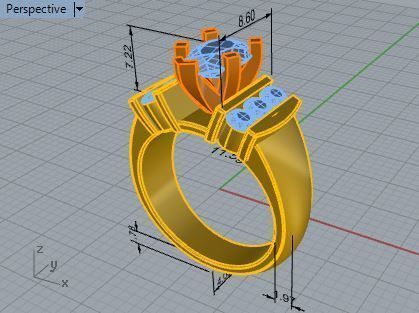 Crown diamond ring 3133 3D print model 3D print model_7