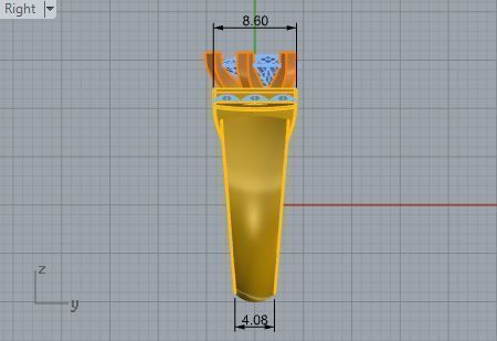 Crown diamond ring 3133 3D print model 3D print model_6