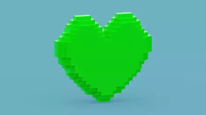 Voxel Green Heart 