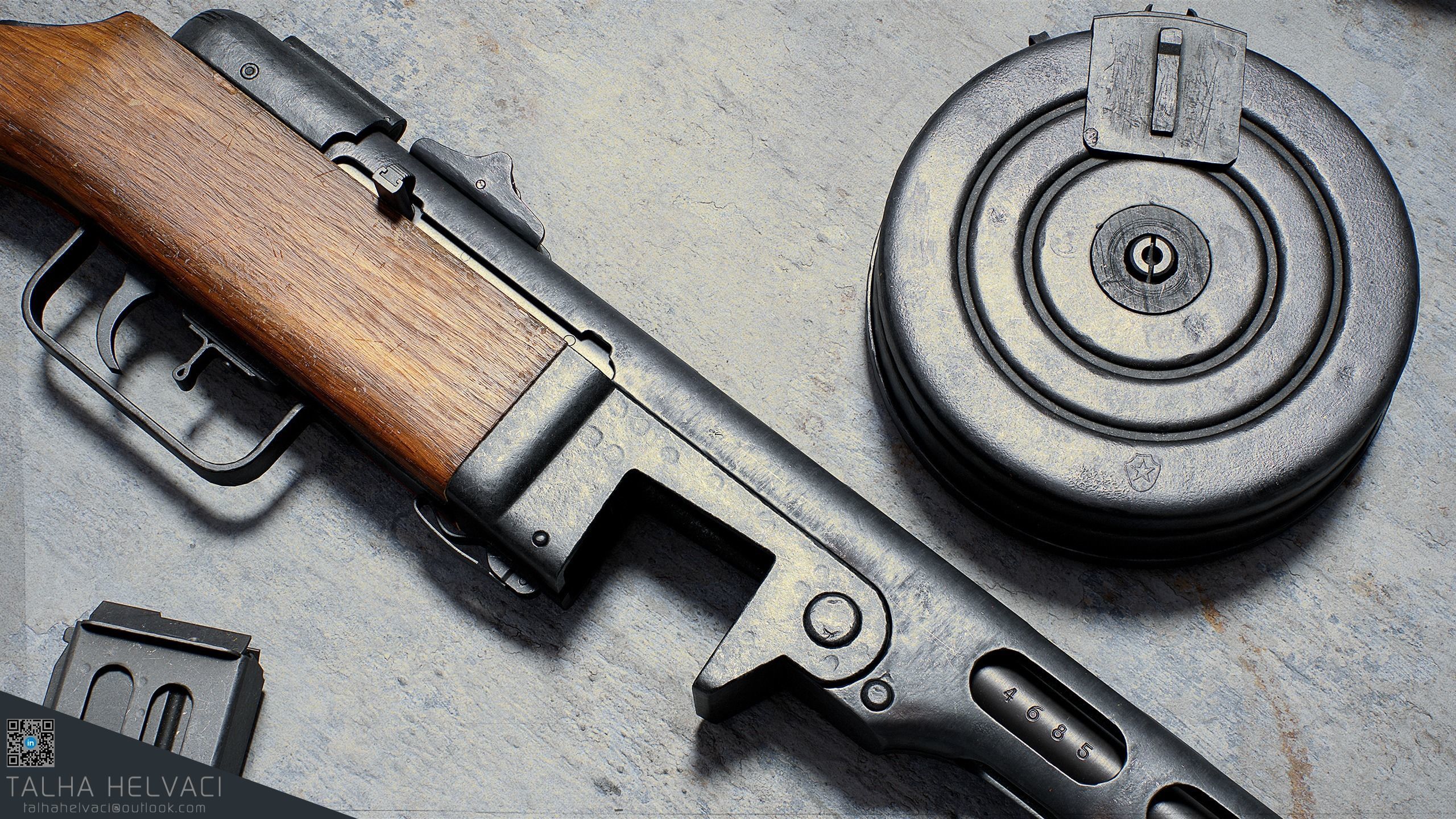 PPSh-41 Low-poly 3D model_3