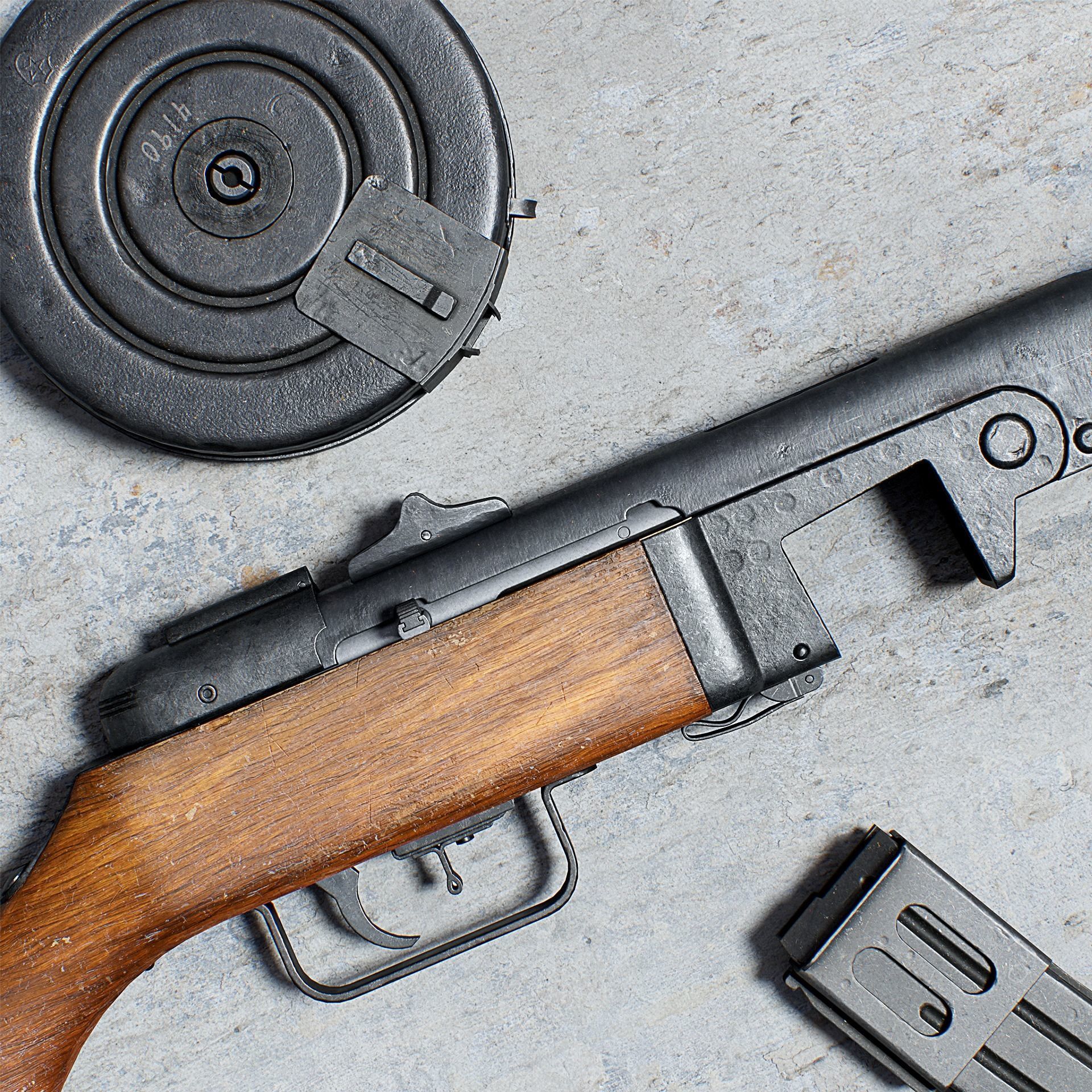 PPSh-41 Low-poly 3D model_2