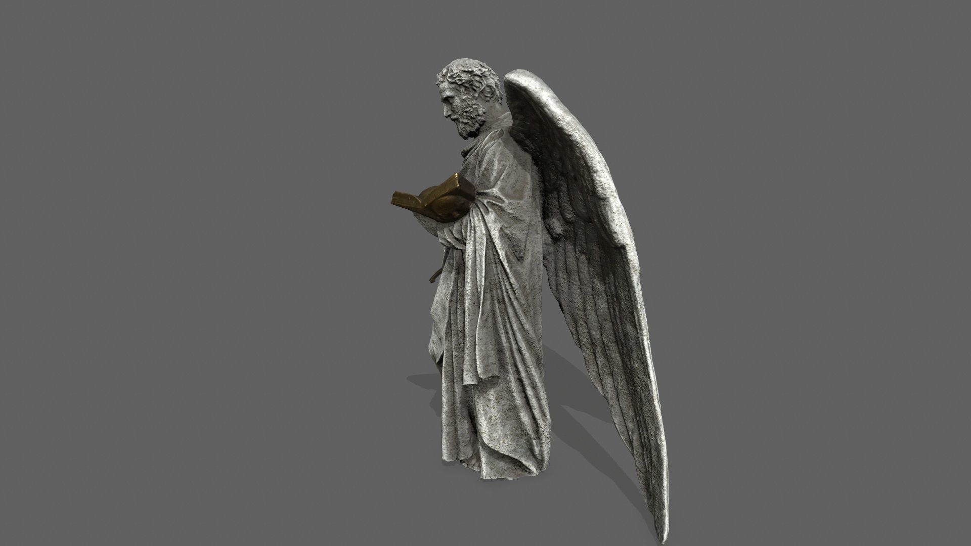 Old Man Statue Low-poly 3D model_4