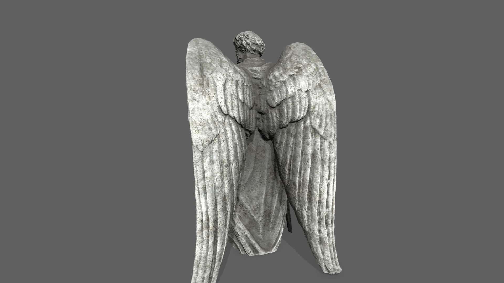 Old Man Statue Low-poly 3D model_5