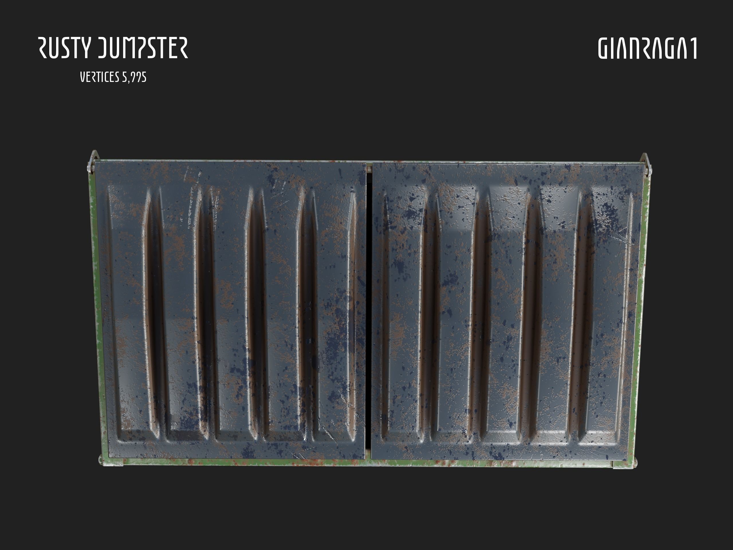 Rusty Dumpster Low-poly 3D model_5