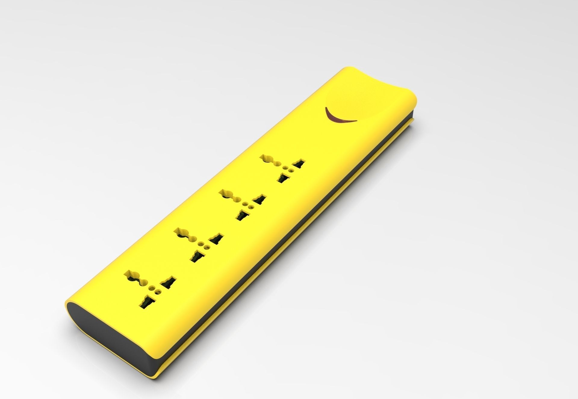 Power strip 4 Socket Extension Boards 3D print model_4