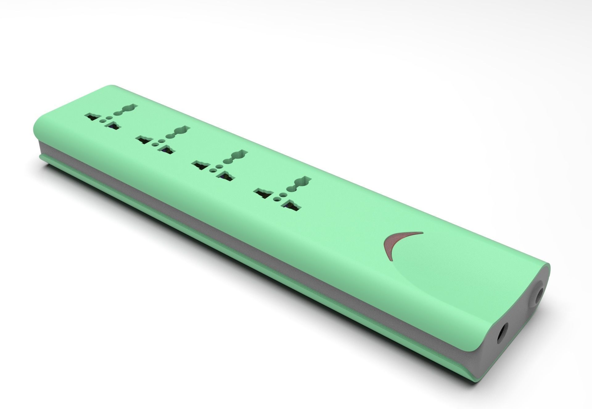 Power strip 4 Socket Extension Boards 3D print model_2