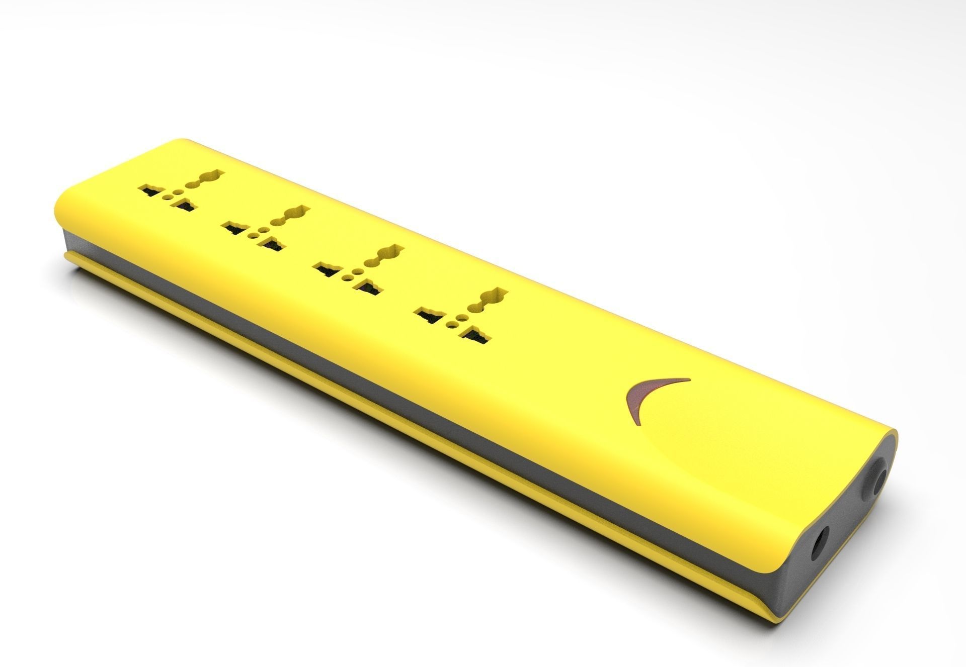 Power strip 4 Socket Extension Boards 3D print model_3