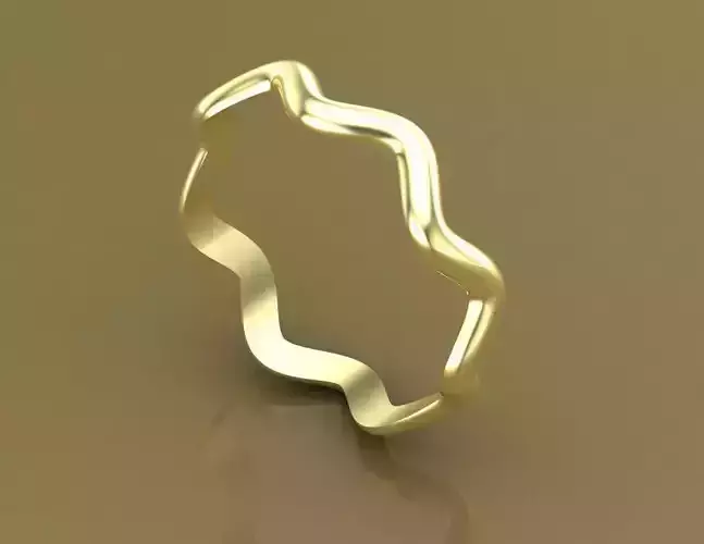Wave Band Ring 3D print model