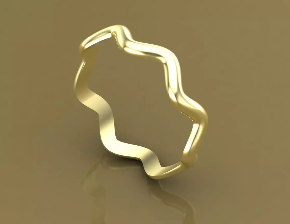 Wave Band Ring 3D print model_0