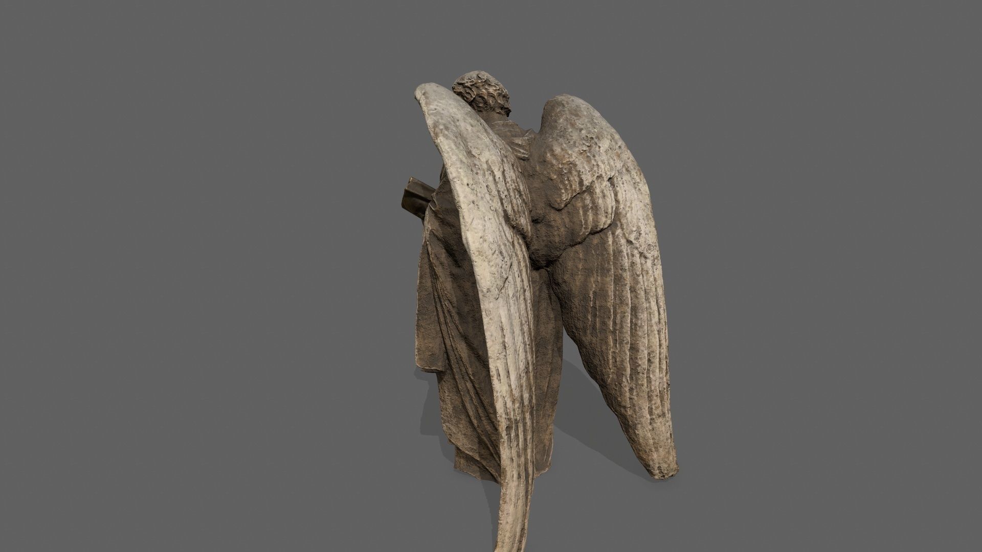 Old Man Statue Low-poly 3D model_5