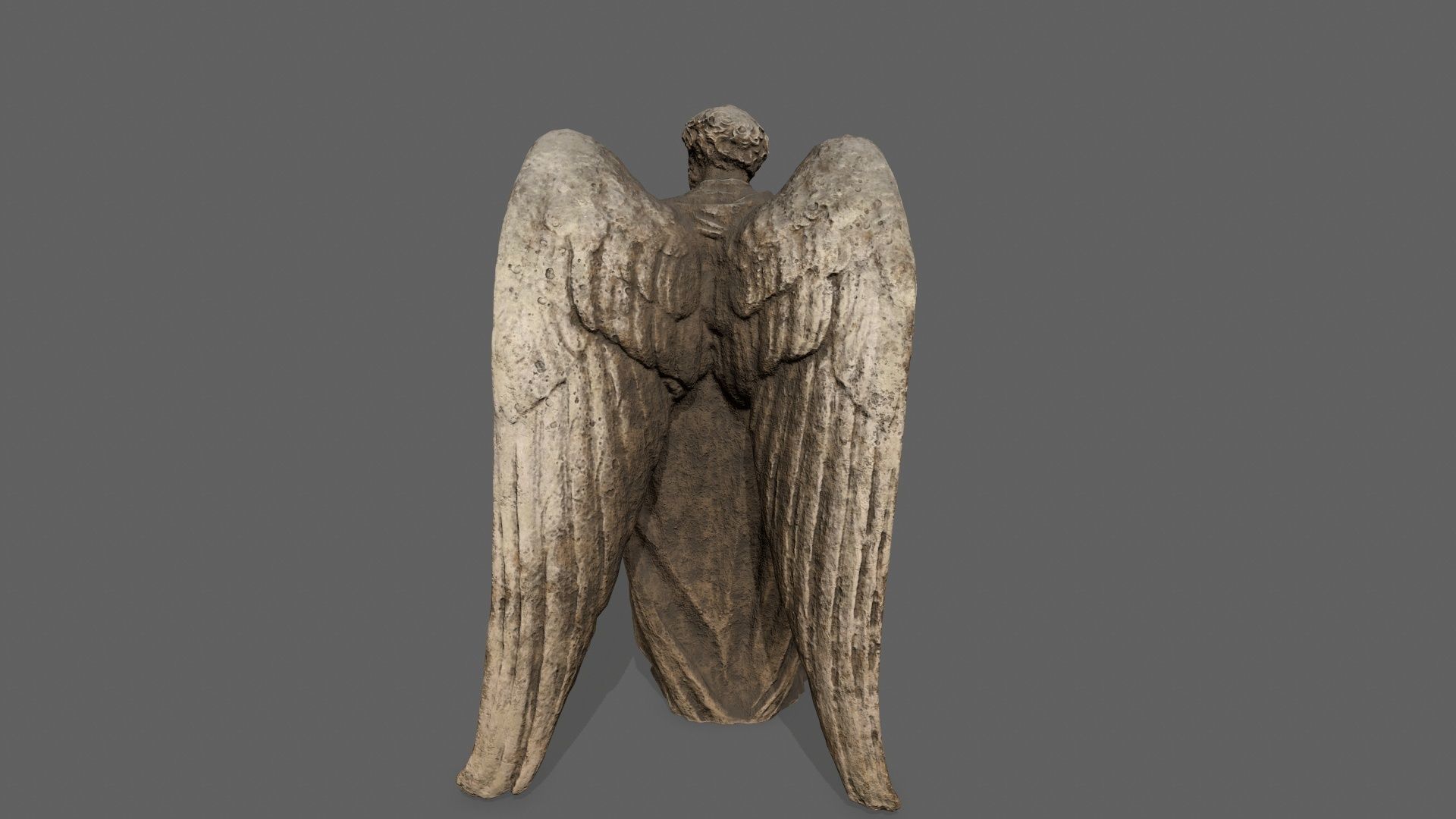 Old Man Statue Low-poly 3D model_6