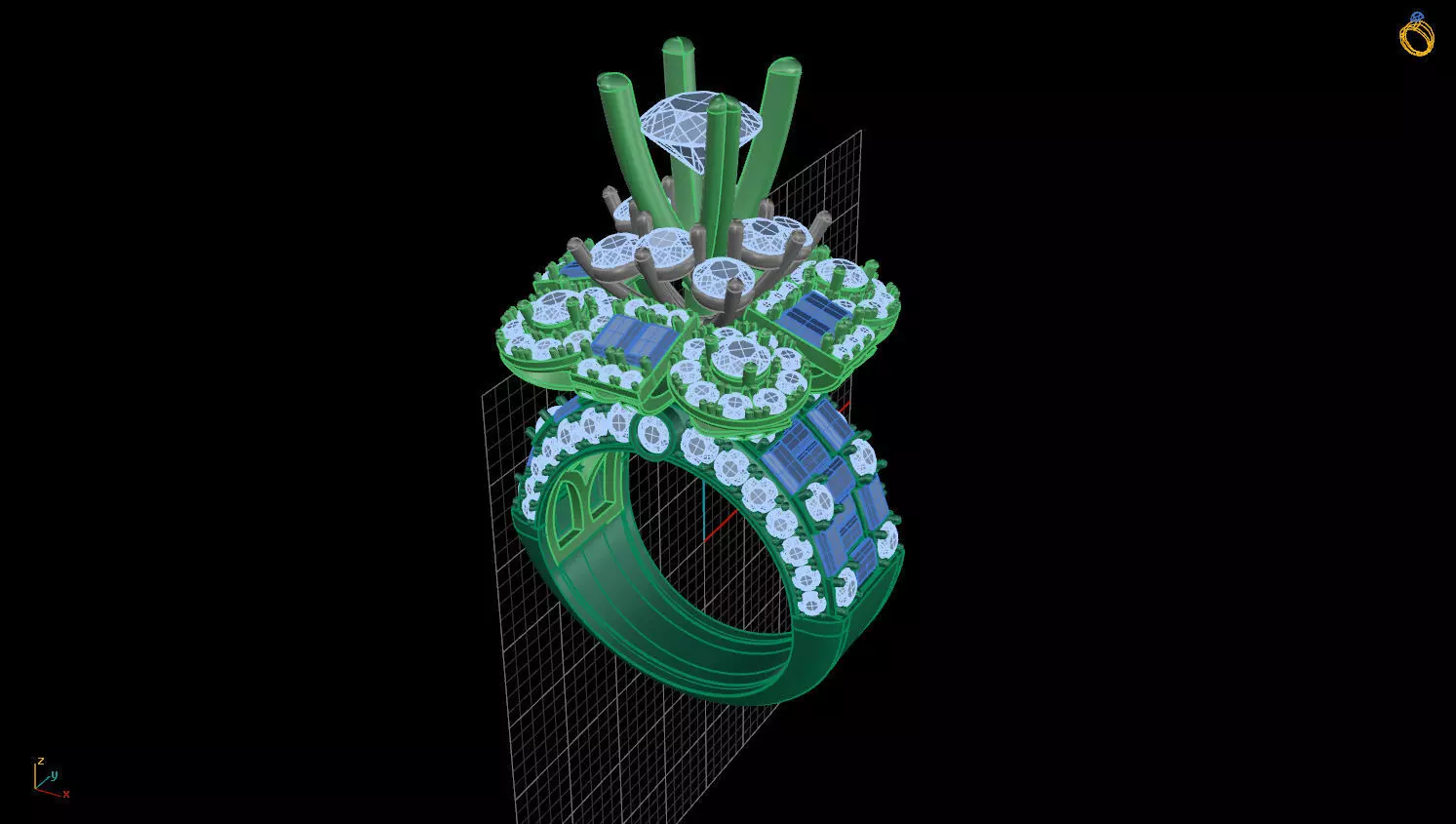 RING DIAMOND 3D print model_0