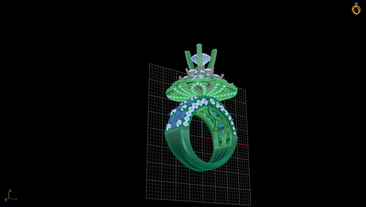 RING DIAMOND 3D print model_2