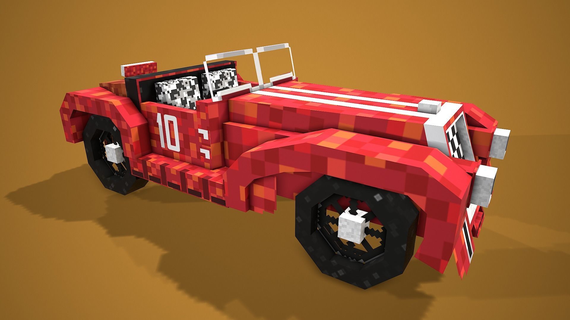 Toy Racing Car Low-poly 3D model_4