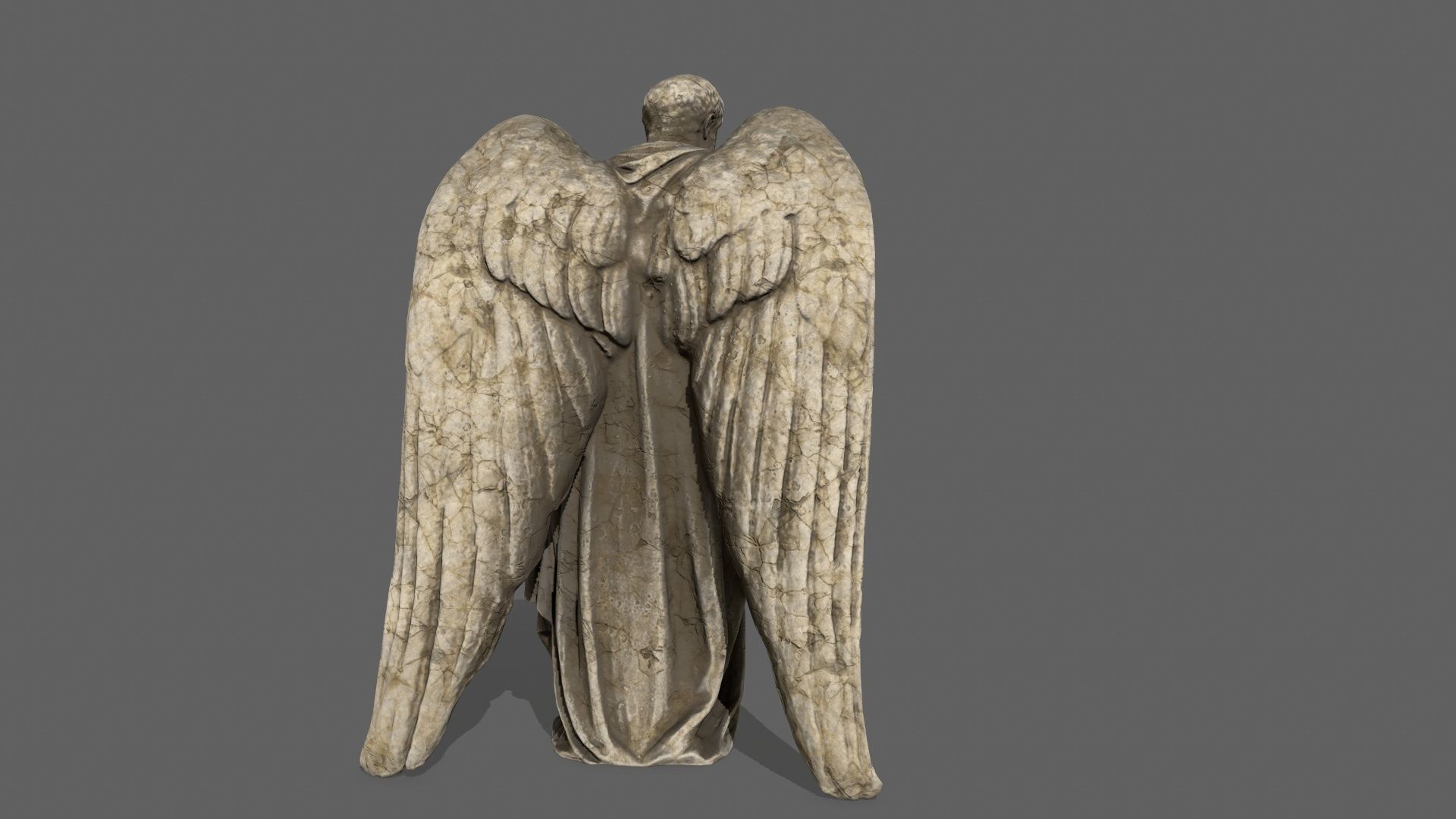 Old Man Statue Low-poly 3D model_7