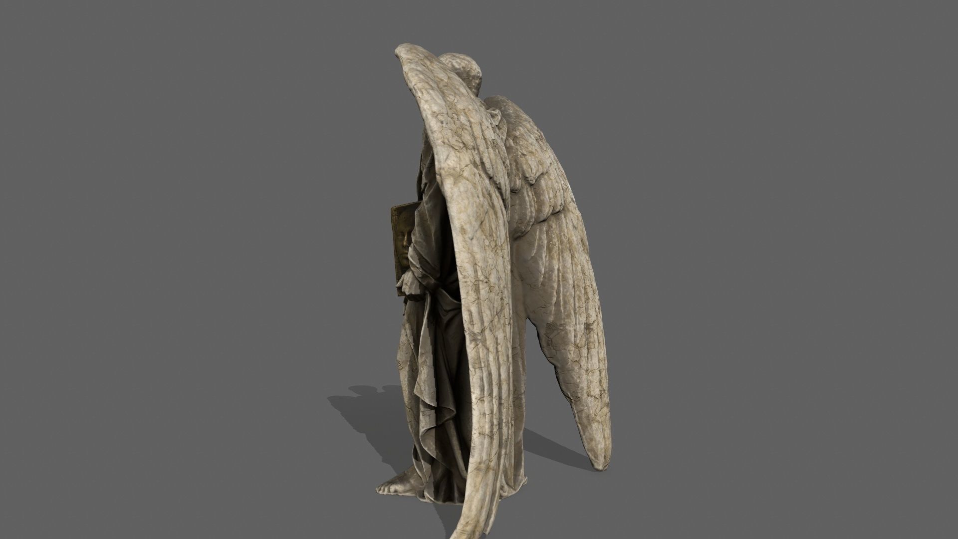 Old Man Statue Low-poly 3D model_8