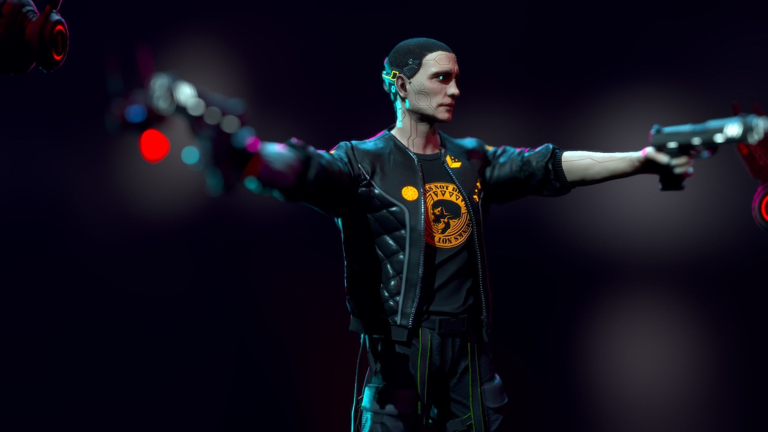 Cyberpunk Detective Low-poly 3D model_5