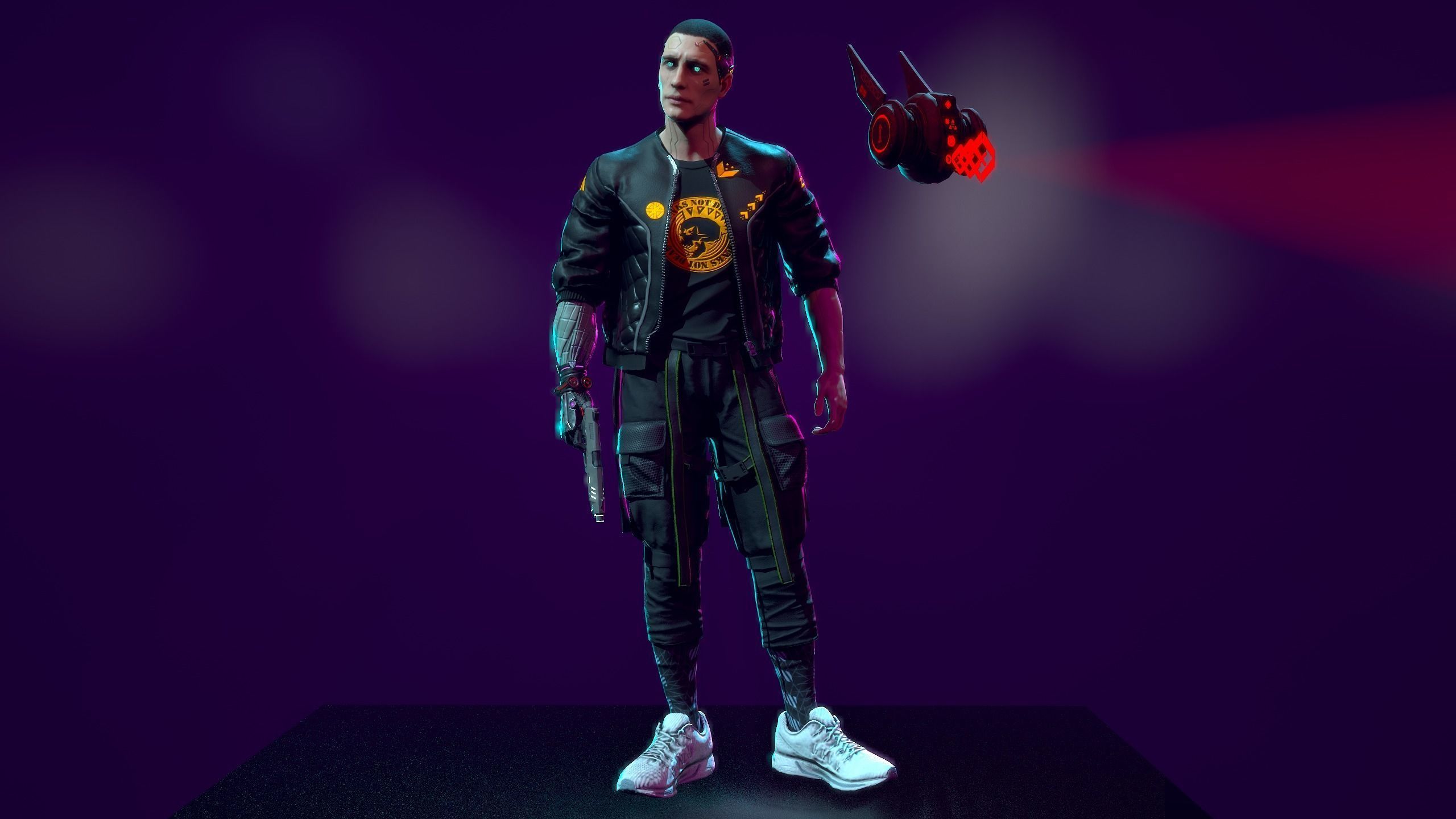 Cyberpunk Detective Low-poly 3D model_7