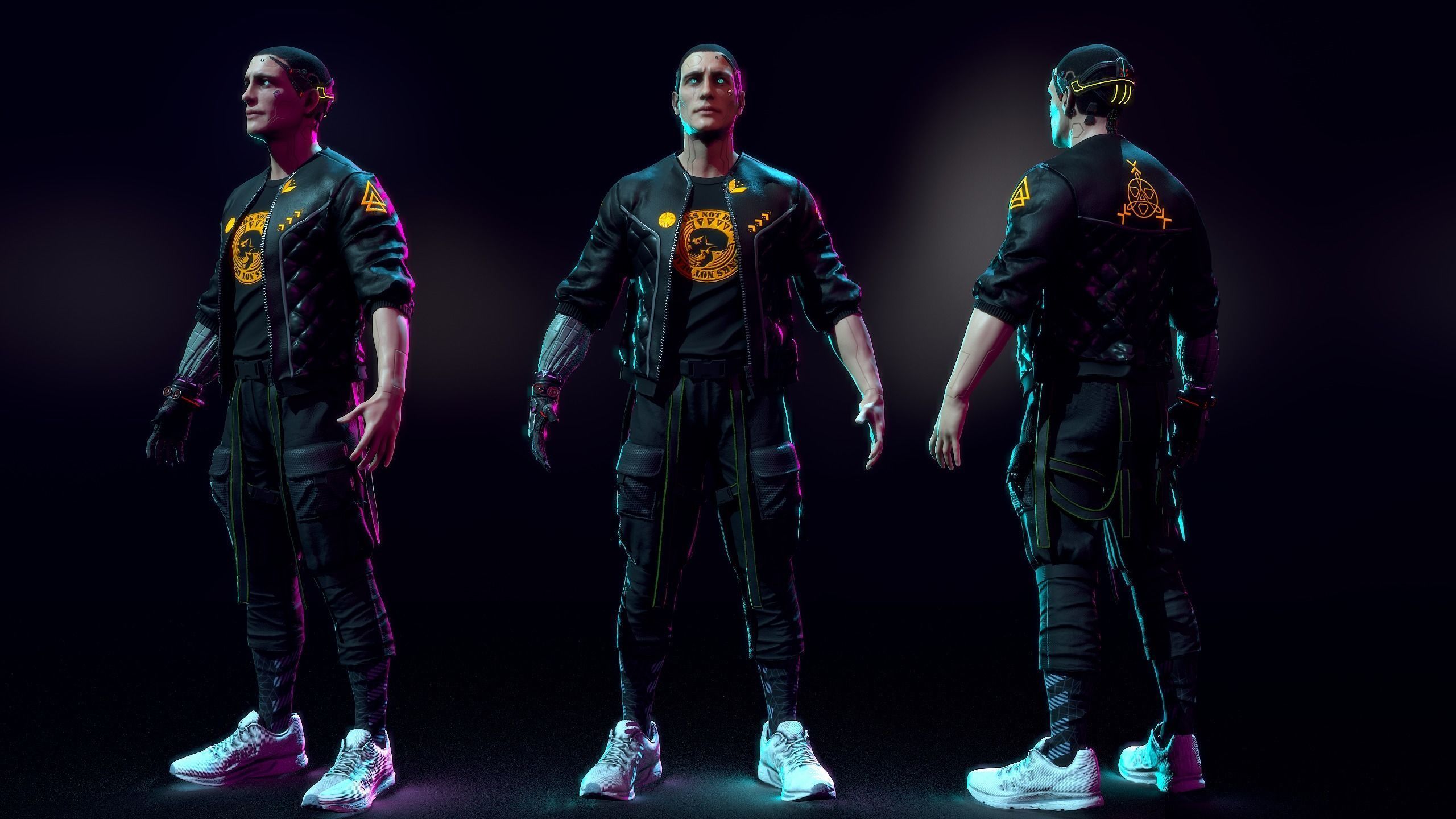 Cyberpunk Detective Low-poly 3D model_10
