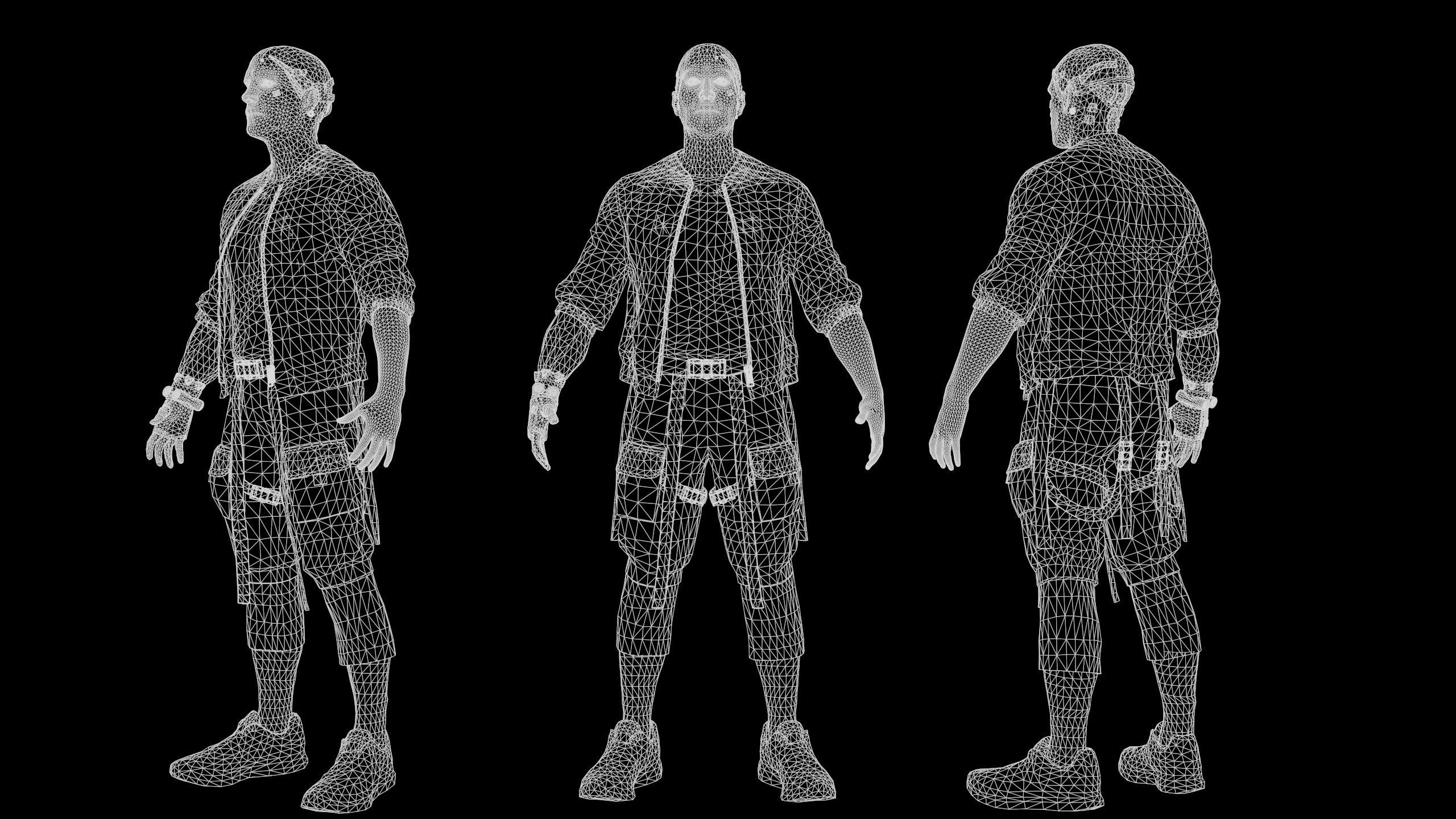 Cyberpunk Detective Low-poly 3D model_11